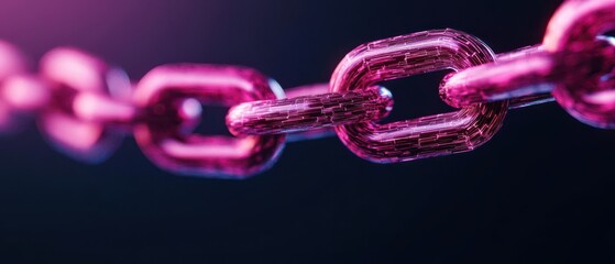 Neon blockchain links, futuristic financial connections, dark cyber technology backdrop