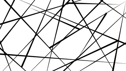 Random chaotic lines abstract geometric pattern. Black line vector art
