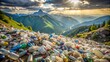 © anulak - A pile of discarded garbage from plastic bottles in the mountains.