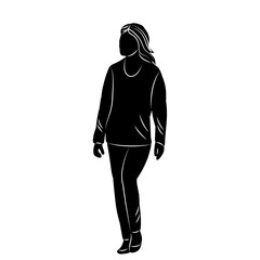 Poster - woman silhouettes on white background, vector