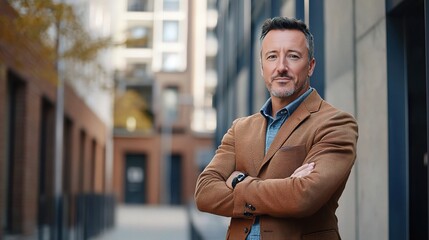 Canvas Print - Confident Businessman in Urban Setting