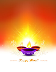 Poster - Vector illustration of Indian diwali festival greeting card design.