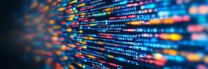 Wall Mural - abstract technology background. programming code on computer screen. secure software development.