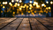 © Milla - Empty wooden table with blurred night city background