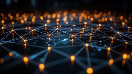 Abstract network of glowing nodes representing digital connections.
