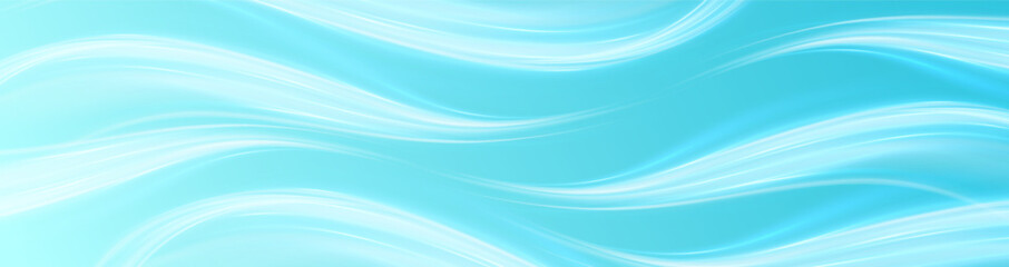 Wall Mural - wide blue wavy background. air or liquid flow. fresh aroma. cosmetic and healt care.