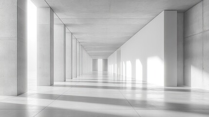 Poster - Minimalist Architecture: White Corridor