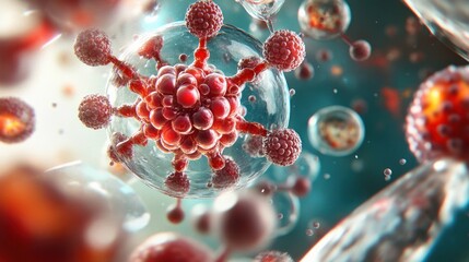 Aufkleber - Microscopic View of Viruses Understanding Structure and Behavior in Health and Disease