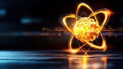 Fototapete - Exploring the Fascinating World of Atomic Structure and Energy in Modern Physics