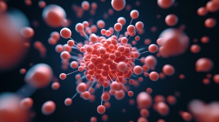 Aufkleber - Exploring the Intricate Structure of Viral Particles Under a Microscopic Lens
