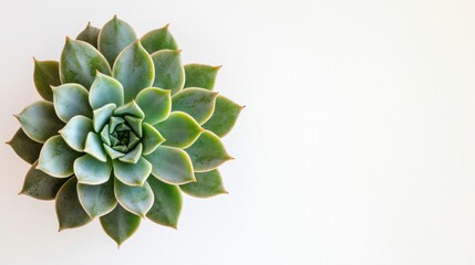 Fototapete - Stunning Succulent Plant with Green Leaves on a Minimalistic Background