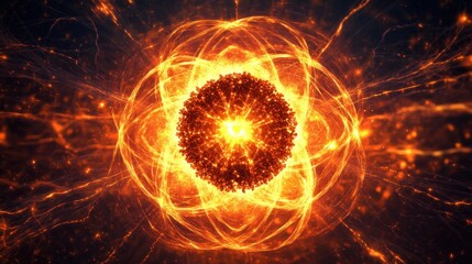 Fototapete - Exploring the Intricacies of Atomic Structure A Visual Journey into the Heart of Matter