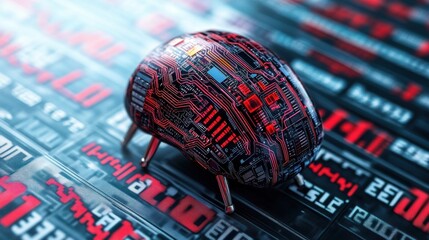 Aufkleber - Futuristic Cybernetic Neural Interface Merging Technology and Mind