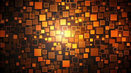 Wall Mural - Abstract geometric background with black and orange silhouette