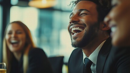 Poster - Joyful Business Meeting with Happy Professionals