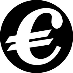 Wall Mural - Euro currency sign icon flat design. European euro currency vector suitable for Web Page, Mobile App. Finance, European, Money, Symbol, Currency, Wealth, Banking isolated on transparent background.