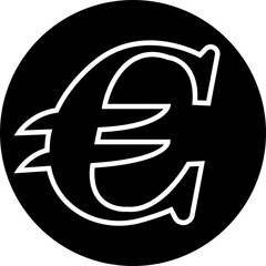 Wall Mural - Euro currency sign icon linear design. European euro currency vector suitable for Web Page, Mobile App. Finance, European, Money, Symbol, Currency, Wealth, Banking isolated on transparent background.