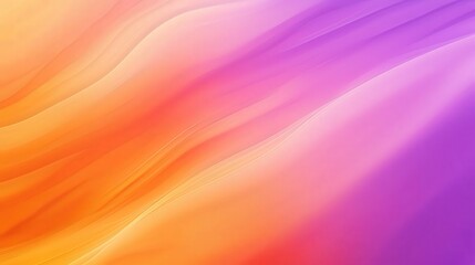 Fototapete - Soft, flowing waves of orange and purple create a vibrant, abstract background that enhances a calm atmosphere, ideal for creative projects or relaxation