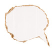 © Graphic Resources - ripped piece of corrugated white cardboard paper, realistic scrap with torn edges, sign, label, banner, speech bubble element, isolated on a transparent background, grunge textured graphic element