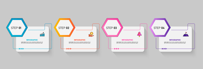 Poster - Business Infographic template with flat design.