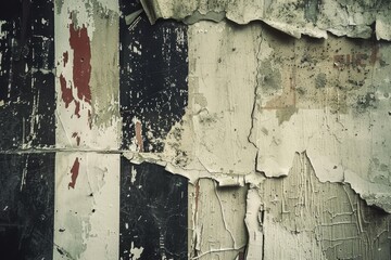 Weathered wall layers tell stories of decay through peeling paint and stained surfaces, creating a textured canvas of urban aging.