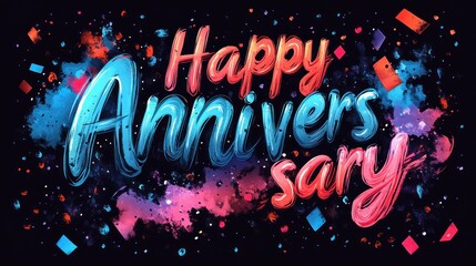 Wall Mural - Happy Anniversary Celebration