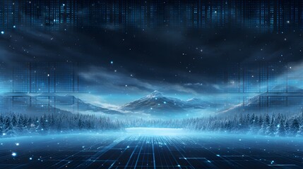 
Cyber winter background, copy space for text