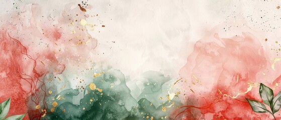 Wall Mural - a digital art piece with dreamy, abstract quality. cream background with blue and red pattern, vibra