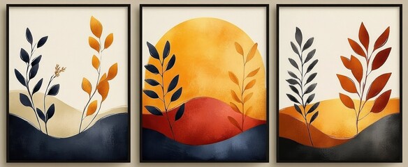 Wall Mural - Abstract Watercolor Landscape Art Prints