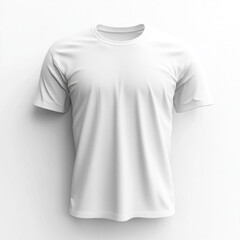 Canvas Print - White t-shirt hanging on a wall, minimalistic display with clean lines, creating a simple, modern aesthetic.