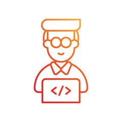 programmer gradient icon with white background vector stock illustration