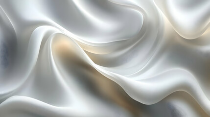 Sticker - Smooth, flowing white fabric creating an elegant, soft texture.