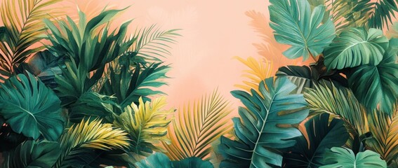 Sticker - Tropical Leaf Background