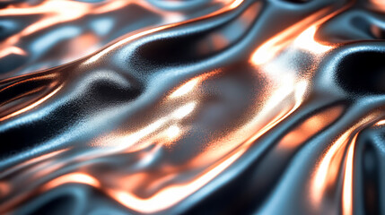 Shiny metallic surface with reflecting light