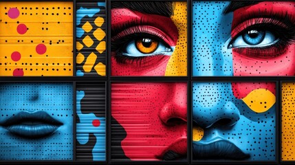 Wall Mural - Colorful Abstract Portrait of a Woman