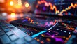 © Nawarit - Stock market charts and graphs, vibrant colors, photography, informative, modern