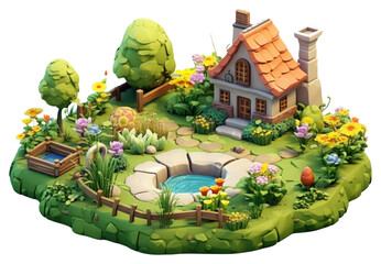 PNG  Cute garden architecture building outdoors.