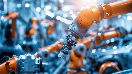 Aufkleber - Advanced robotic arms are precision assembling vehicle parts on a dynamic automotive assembly line in a manufacturing facility. Generative AI