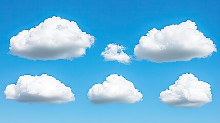 Wall Mural - white clouds drifting across a shining blue sky, with sunlight filtering through, creating a peacefu