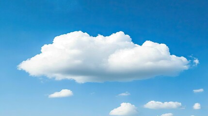 Wall Mural - white clouds drifting across a shining blue sky, with sunlight filtering through, creating a peacefu