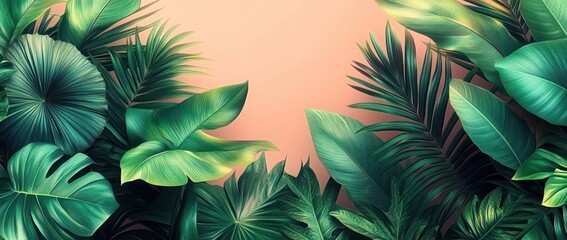 Sticker - Tropical Leaves Background