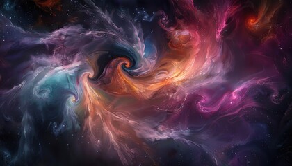 Wall Mural - swirling nebulae with stars and galactic dust