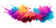 © The Alpha - Multicolor powder explosion on White background. Colored cloud. Colorful dust explode. Paint Holi. colorful rainbow Holi paint color powder explosion with bright colors isolated white background.
