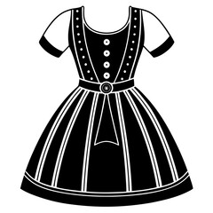 Dirndl glyph icon, clothes and austria, oktoberfest dress sign, vector graphics, a solid pattern on a white background.
