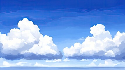 Wall Mural - a luminous blue sky with glowing white clouds, bathed in sunlight, creating an open and inviting atm
