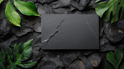 Wall Mural - A black square with a white border is on a black background