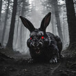 © CreativeAi - black and white evil rabbit