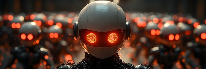 Leinwandbilder - AI-Powered Nanobot Swarms Controlling and Manipulating Human Behavior - A Surreal,Futuristic Concept Depicting the Potential Dangers of Advanced Technological Convergence and Societal Governance.