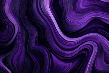 Sticker - Abstract digital artwork featuring fluid, wavy lines in shades of purple creating a marbled effect with a sense of depth and movement.