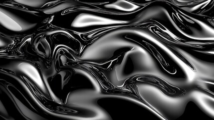 Abstract Black and Silver Liquid Texture Background